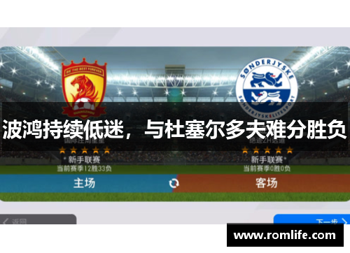波鸿持续低迷，与杜塞尔多夫难分胜负